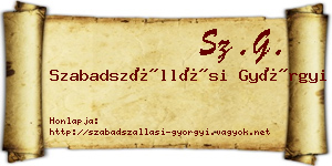 Szabadszállási Györgyi névjegykártya